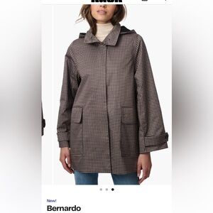 Bernardo Checkered Tan Trench Coat